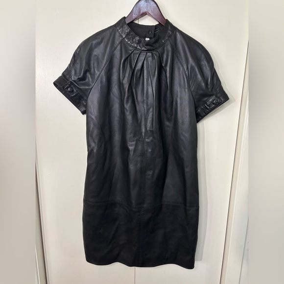 Zara Dresses & Skirts - Zara Black Sheath Mini Dress Mock Neck Raglan Sleeves